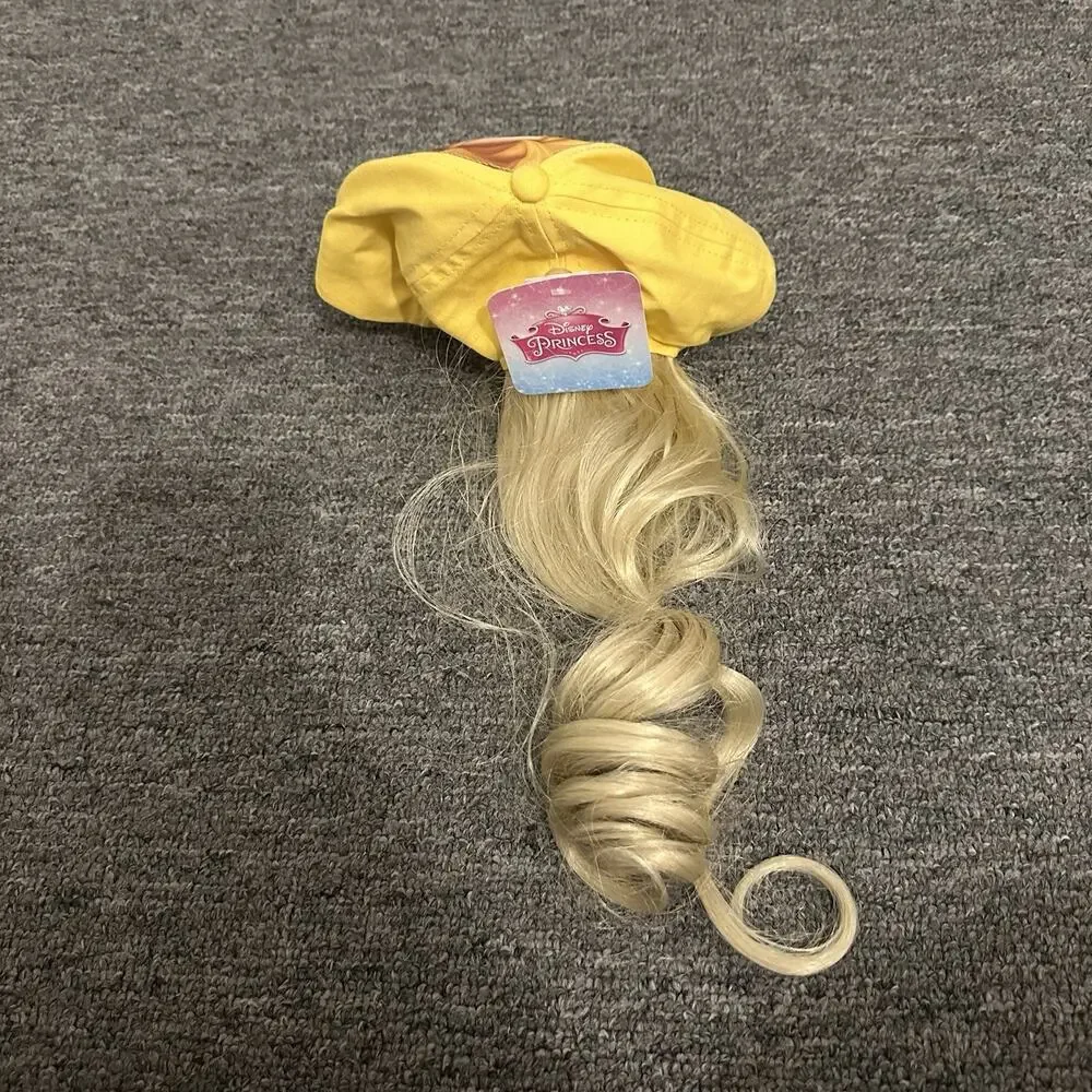 Girls Disney Princess Rapunzel Baseball Cap with Faux Hair